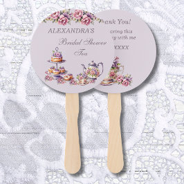 Lilac Pink Floral Tee Party Brautparty Fächer