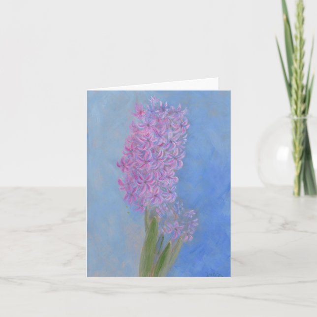 Lilac Pink Hyacinth Blume Karte (Vorderseite)