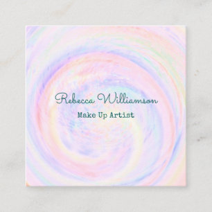 Lilac Pink Pastel Swirl Make up Artist Quadratische Visitenkarte