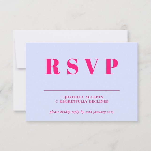 Lilac Pink RSVP Wedding Response (Devant)