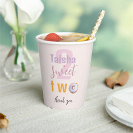Lilac Pink Sprinkle Donut Aquarellbilder Pappbecher