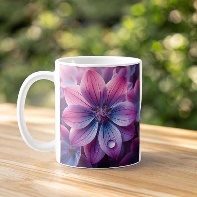 Lilac Pink und Lila FrühlingsBlume Kaffeetasse (Von Creator hochgeladen)