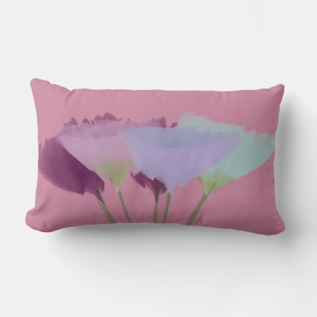 Lilac Pink Watercolor Peonies Lendenkissen (Vorderseite)
