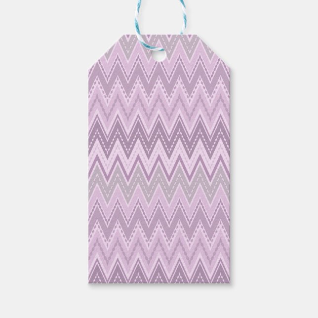 Lilac, pink, zigzack geschenkanhänger (Vorderseite)