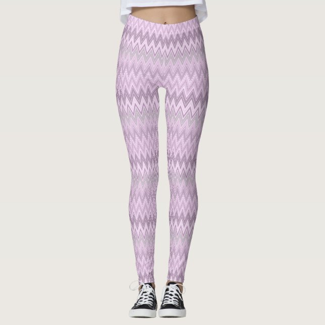 Lilac, pink, zigzack leggings (Vorderseite)