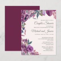 Lilac Plum Lila Floral Couple's Brautparty