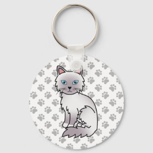 Lilac-Point-Birman / Ragdoll-Katze Illustration Schlüsselanhänger