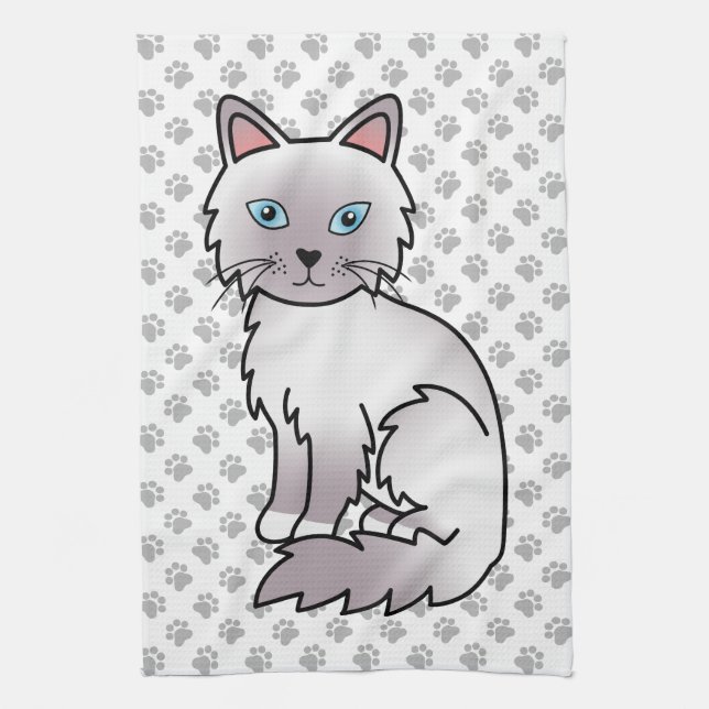 Lilac Point Birman / Ragdoll Niedlich Cat & Paws Geschirrtuch (Vertikal)