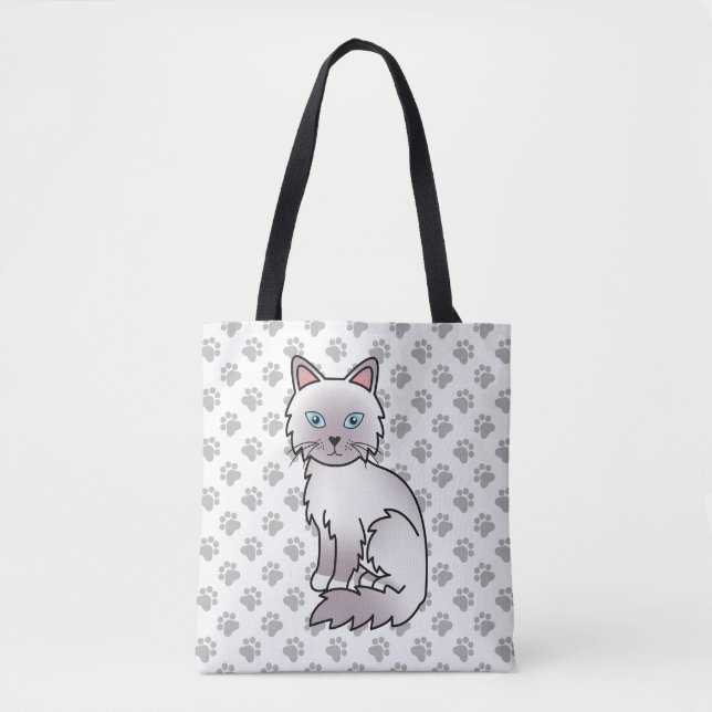 Lilac Point Birman / Ragdoll Niedlich Cat & Paws Tasche (Vorderseite)