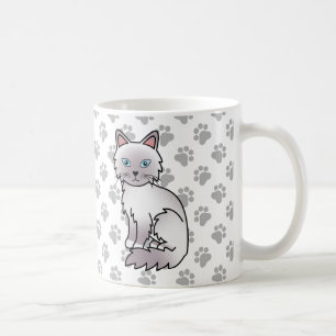 Lilac Point Birman / Ragdoll Süße Katze & Pfoten Kaffeetasse