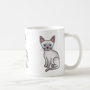 Lilac Point Siamese Rasse Cartoon Zeichnend Kaffeetasse