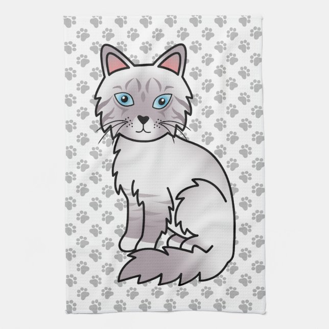 Lilac Point Tabby Birman / Ragdoll Niedlich Cat &  Geschirrtuch (Vertikal)