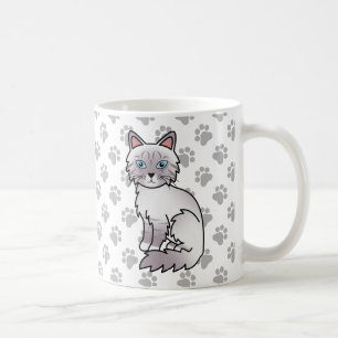 Lilac Point Tabby Birman / Ragdoll Niedlich Cat & Kaffeetasse