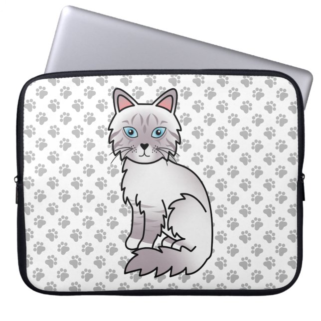 Lilac Point Tabby Birman / Ragdoll Niedlich Cat &  Laptopschutzhülle (Vorderseite)