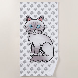Lilac Point Tabby Birman / Ragdoll Niedlich Cat & Strandtuch