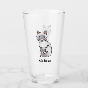 Lilac Point Tabby Birman / Ragdoll Süße Katze & Na Glas