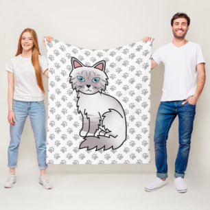Lilac Point Tabby Birman / Ragdoll Süße Katze & Pf Fleecedecke