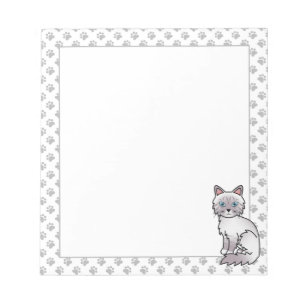 Lilac Point Tabby Birman / Ragdoll Süße Katze & Pf Notizblock