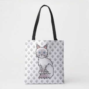 Lilac Point Tabby Birman / Ragdoll Süße Katze & Pf Tasche