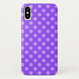 Lilac polka dots on periwinkle Case-Mate iPhone hülle