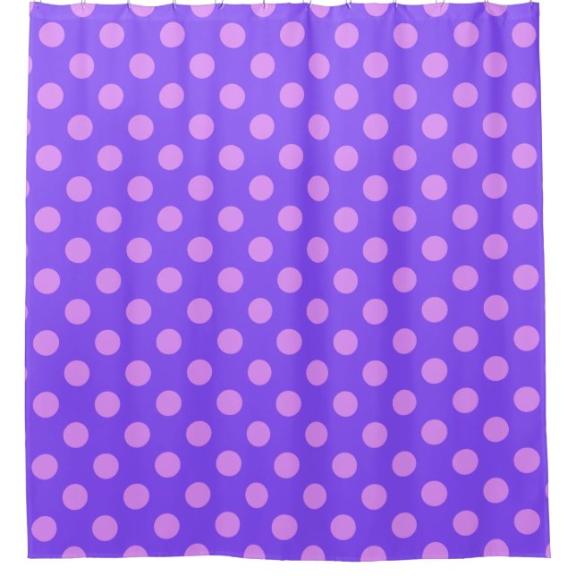 Lilac polka dots on periwinkle duschvorhang (Vorderseite)