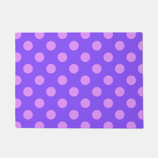 Lilac polka dots on periwinkle fußmatte