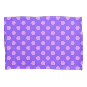 Lilac polka dots on periwinkle kissenbezug