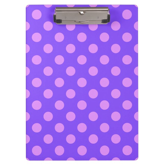 Lilac polka dots on periwinkle klemmbrett (Vorderseite)