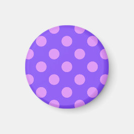Lilac polka dots on periwinkle magnet