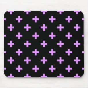 Lilac polka kreuzt schwarz mousepad