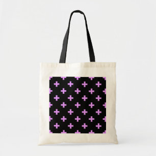 Lilac polka kreuzt schwarz tragetasche
