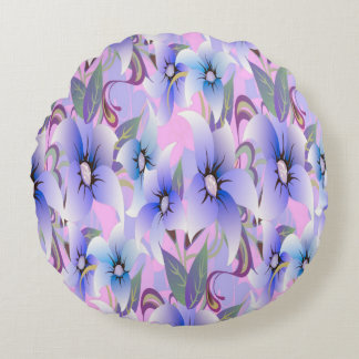 Lilac Poppies Rundes Kissen