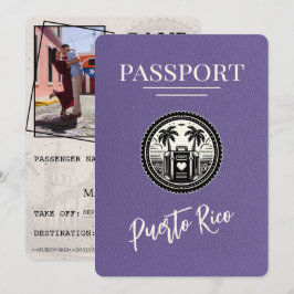 Lilac Puerto Rico Passport Save The Date