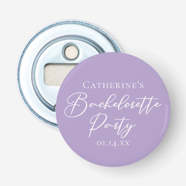 Lilac Purple Bachelorette Party Personalized Flaschenöffner (Vorderseite)