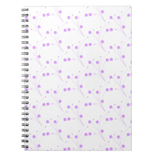 Lilac Purple Blumen, kleine pastellfarbene Blütenb Notizblock