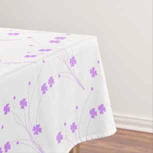 Lilac Purple Blumen, kleine pastellfarbene Blütenb Tischdecke