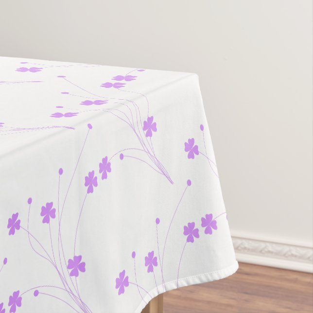 Lilac Purple Blumen, kleine pastellfarbene Blütenb Tischdecke (Beispiel)