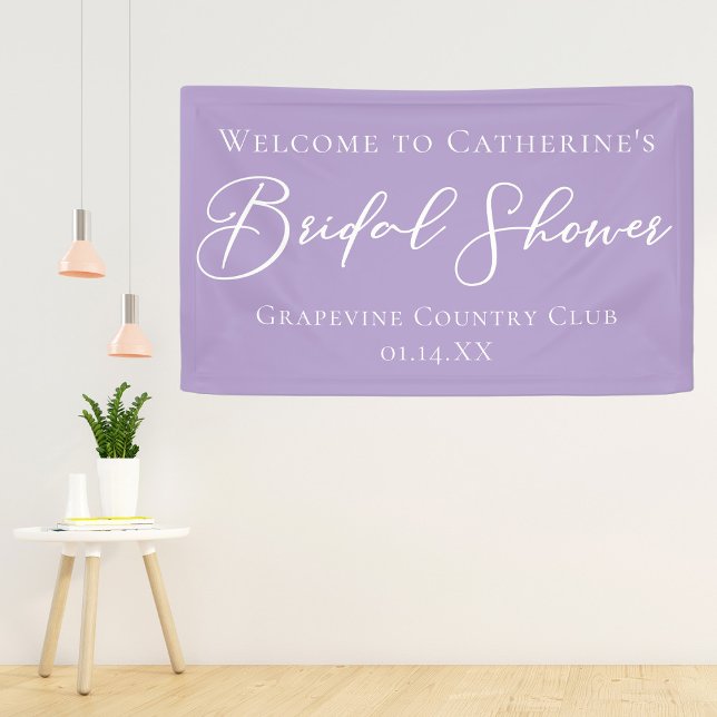 Lilac Purple Bridal Shower Party Custom Welcome Banner (Von Creator hochgeladen)