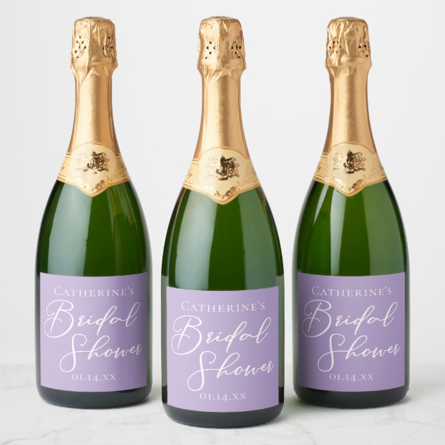 Lilac Purple Bridal Shower Party Personalized (Flaschen)