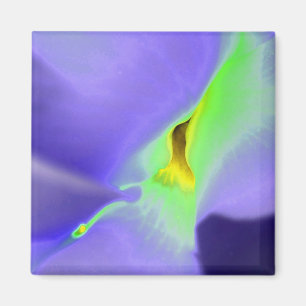 Lilac Purple et Neon Green Floral Design Magnet