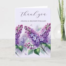 Lilac Purple Floral Élégant Merci de mariage