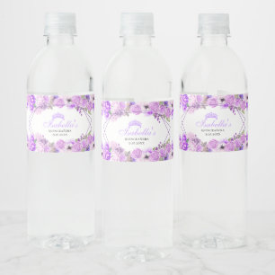 Lilac Purple Floral Quinceanera Étiquette de boute