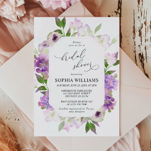Lilac Purple Flowers Brautdusche Einladung