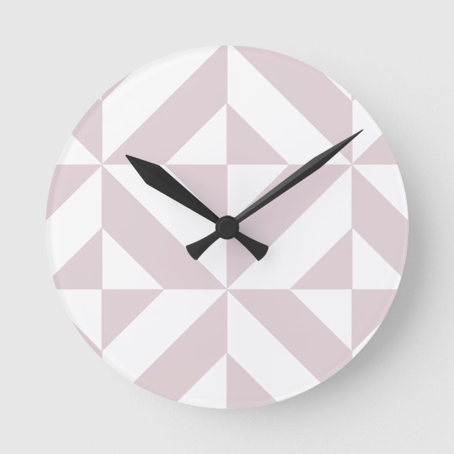 Lilac Purple Geometric Deco Cube Pattern Runde Wanduhr (Vorderseite)