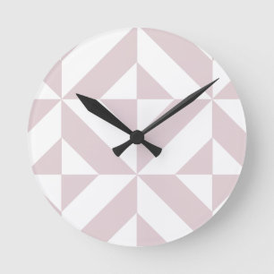 Lilac Purple Geometric Deco Cube Pattern Runde Wanduhr