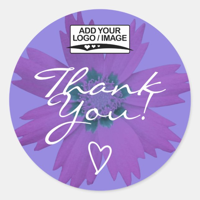 Lilac Purple Merci Étiquette Logo Modèle (Devant)