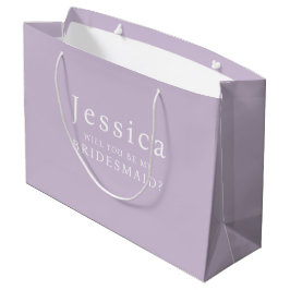 Lilac Purple Will You Be My Bridesmaid Proposal Große Geschenktüte