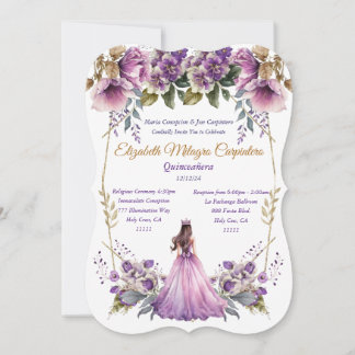 Lilac Quinceañera Einladung