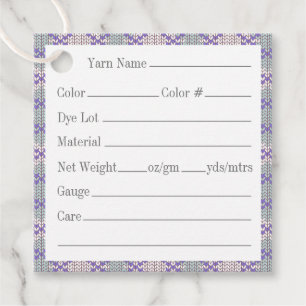 LILAC RAUTE STRICK 2" Quadratgarnmarken Geschenkanhänger
