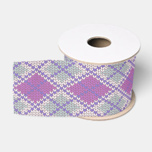 LILAC RAUTE STRICK 3" Grosgrain Ribbon Ripsband